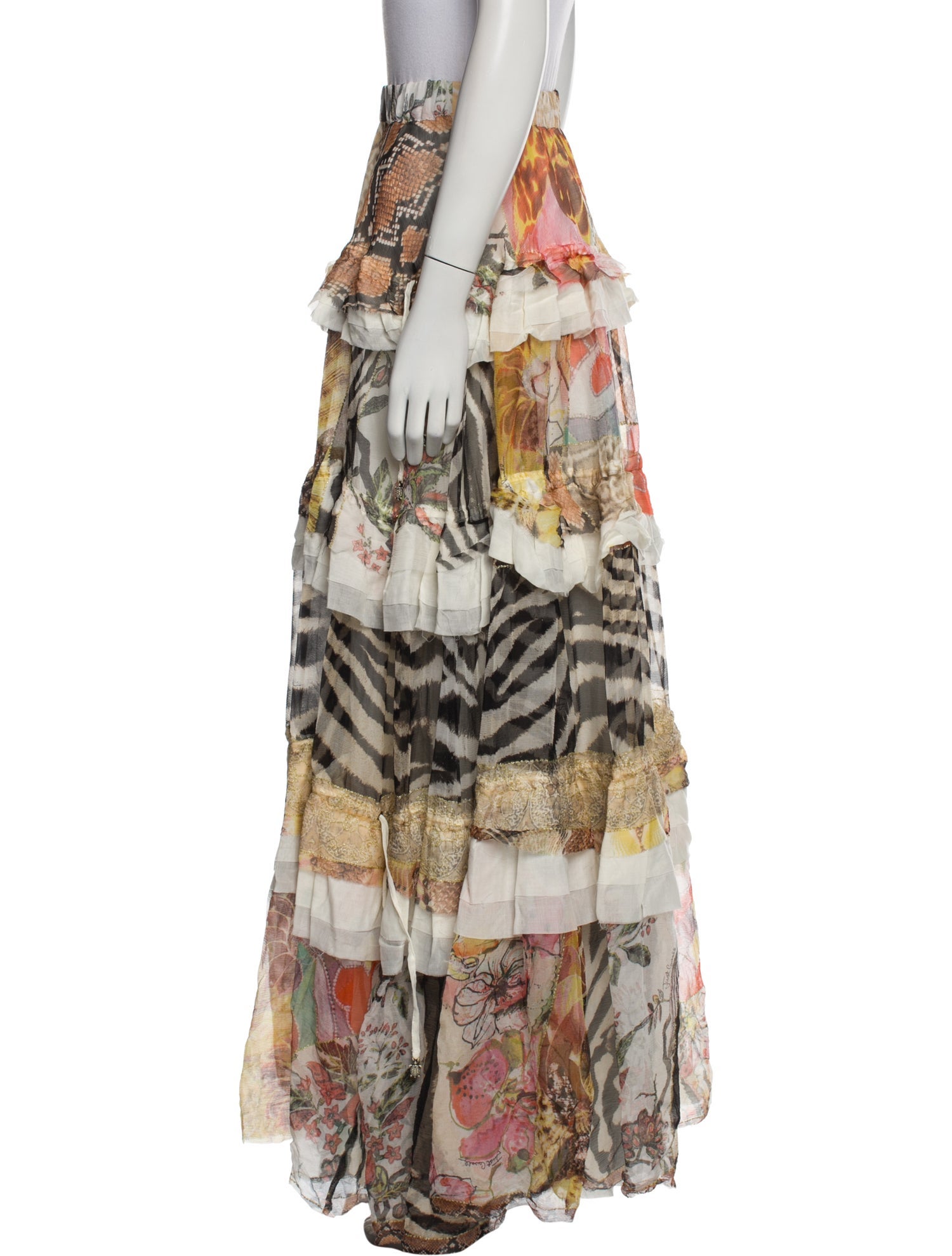 Just Cavalli Silk Long Skirt
